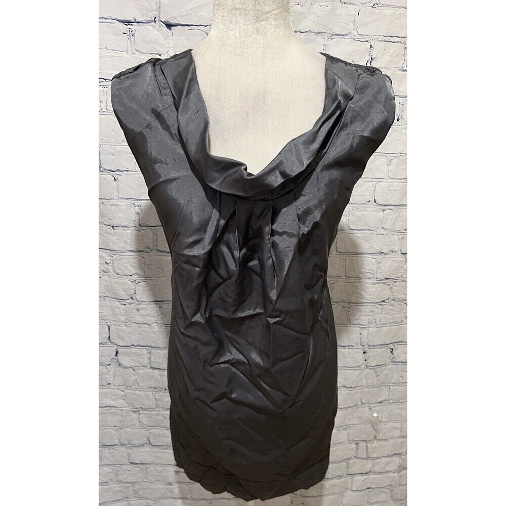 Plastic Island Women’s Grey Gray Razor Back Mini Sheath Dress Size Small